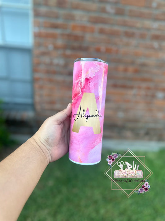 Personalized Pink Tumbler With Name