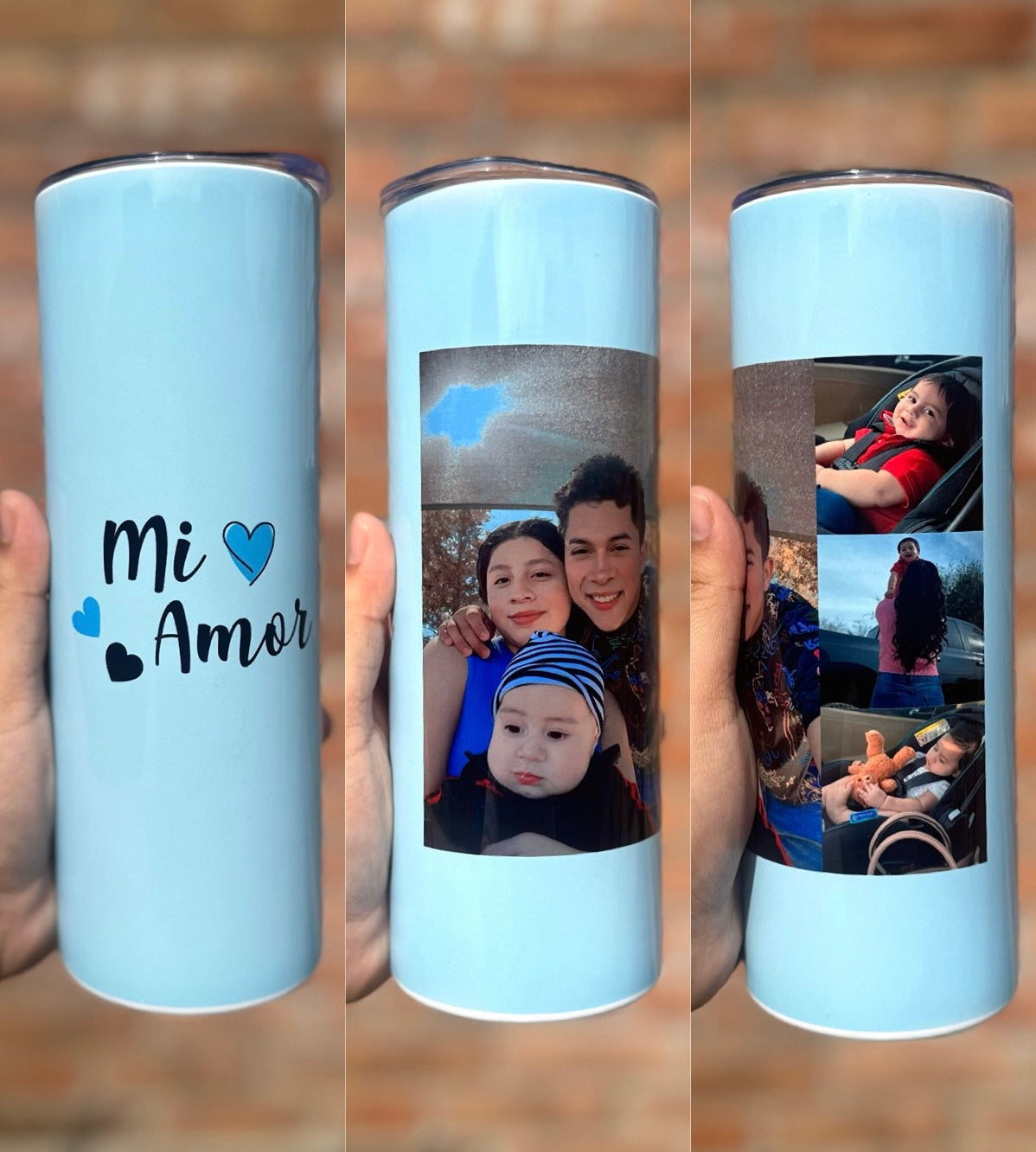 Mi Amor Personalized Tumbler With Pictures