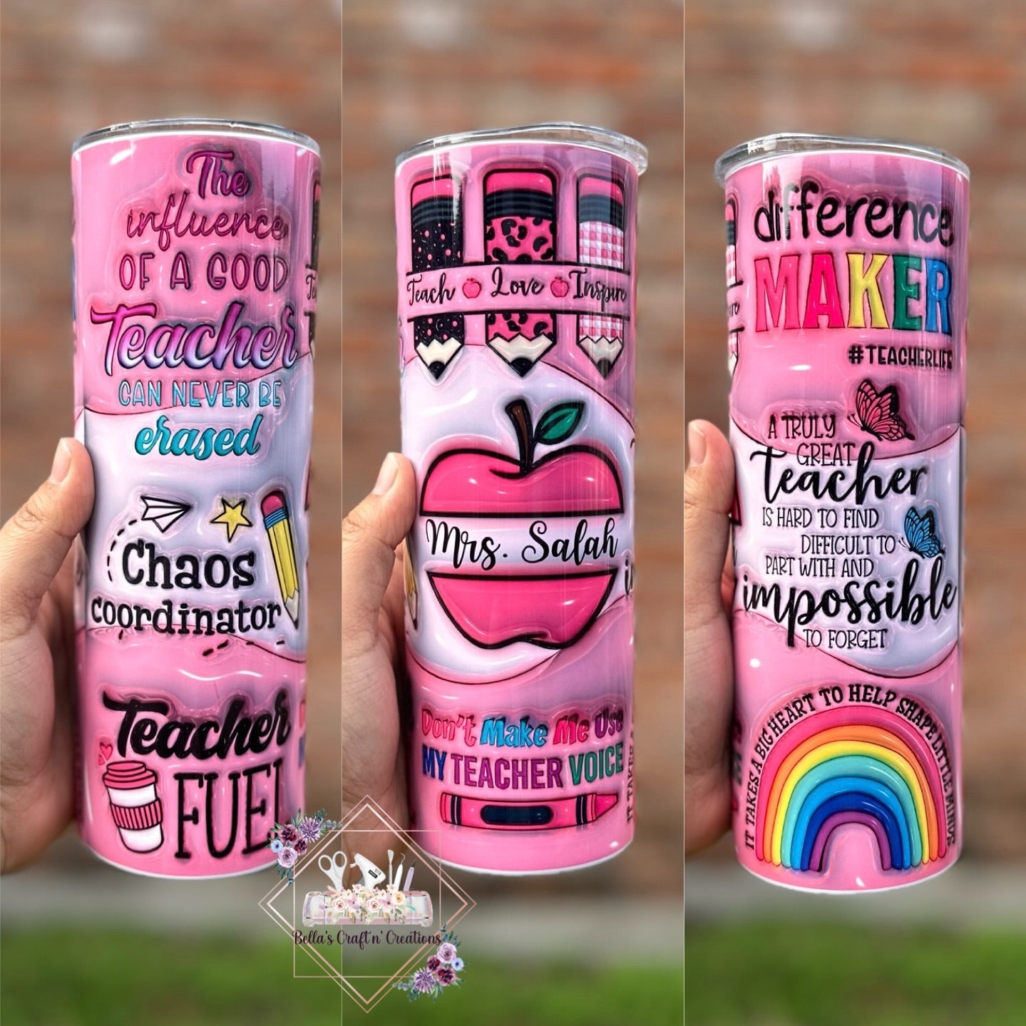 Pink Teacher Tumbler