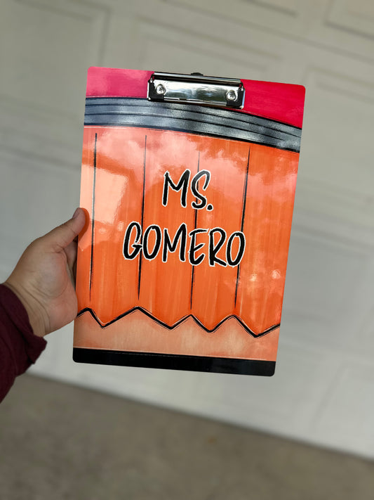 Personalized Pencil Teacher Clipboard