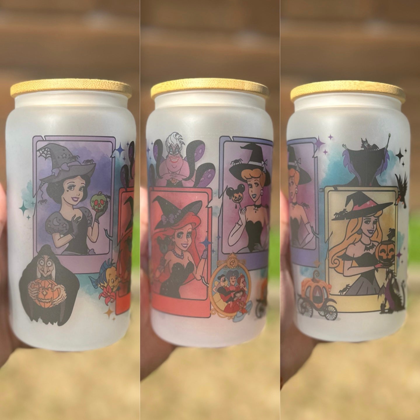 Halloween Princesses Glass Can
